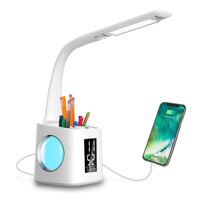 Multifunctional LED Dimmable Desk Lamp with Charging Port- USB Powered