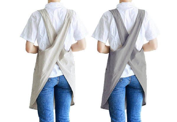 Cross Back Apron with Pockets