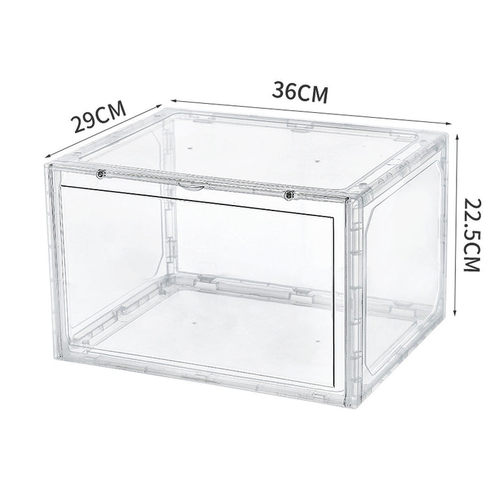 Stackable Clear Sneaker Shoe Box Organizer With Lids 2 Pack