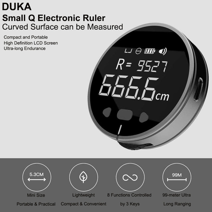 Multi-Surface Electronic Ruler with Digital Display- USB Charging