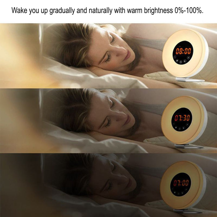 Wake-up Digital Alarm Clock Touch Sensitive LED Light Simulation- USB Powered