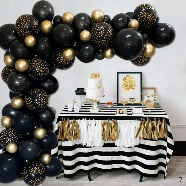 137Pcs Balloon Garland Kit-Black and Gold