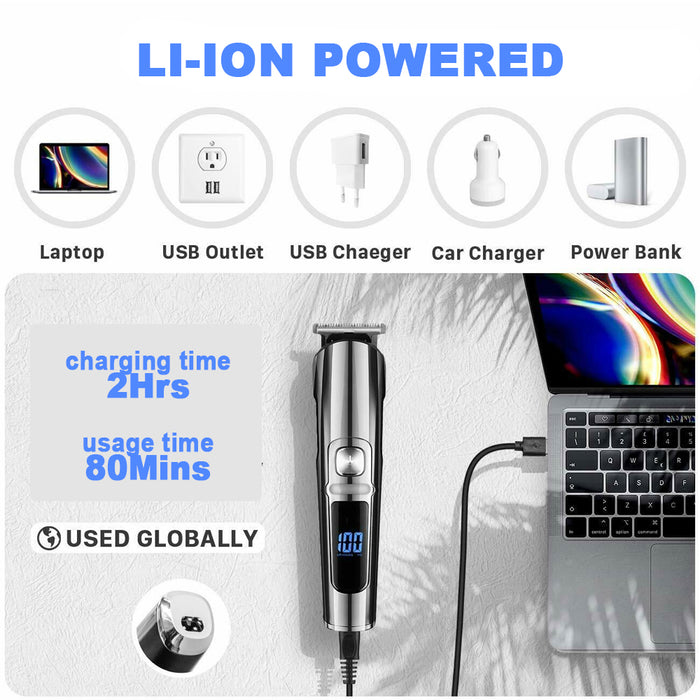 USB Rechargeable Professional Grade Electric Hair Trimming Kit