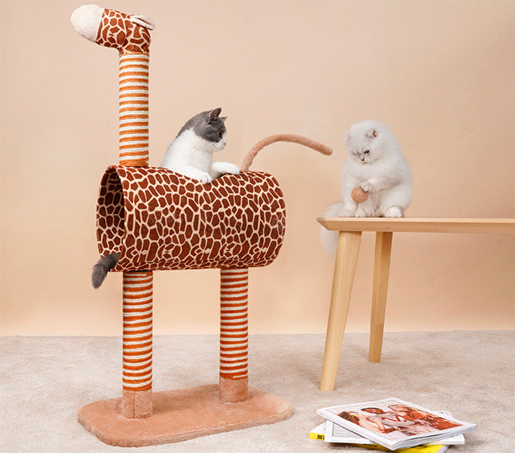 Cat Tree Tunnel Play Tree House Giraffe