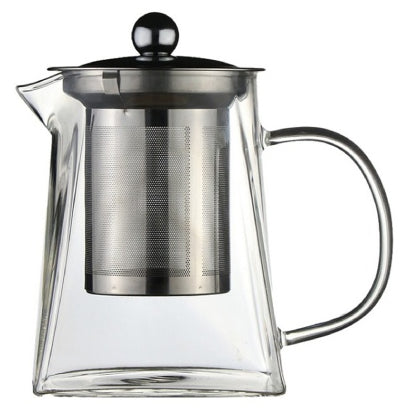 Heat-Resistant Glass Teapot with Removable Strainer