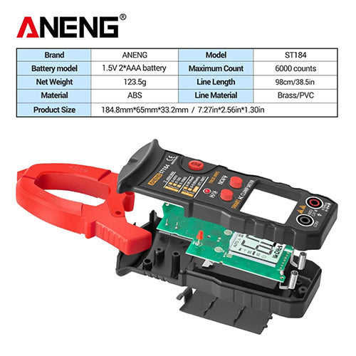 St184 Digital Clamp Multimeter 6000 Counts