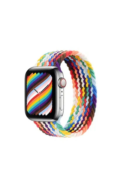 Rainbow Stretchable Solo Loop Nylon Band for Apple Watch 38/40/41mm L