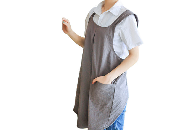 Cross Back Apron with Pockets