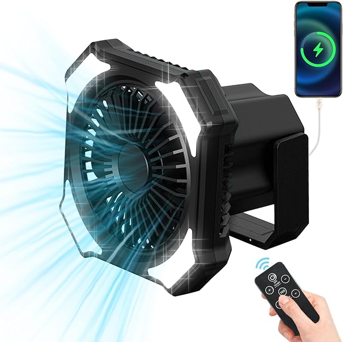 Portable Fan with LED Lantern