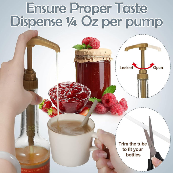 Syrup Pump Dispenser Pumps - 4 Pack