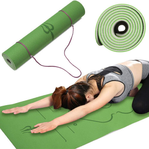 Yoga Mat With Alignment Marks Green