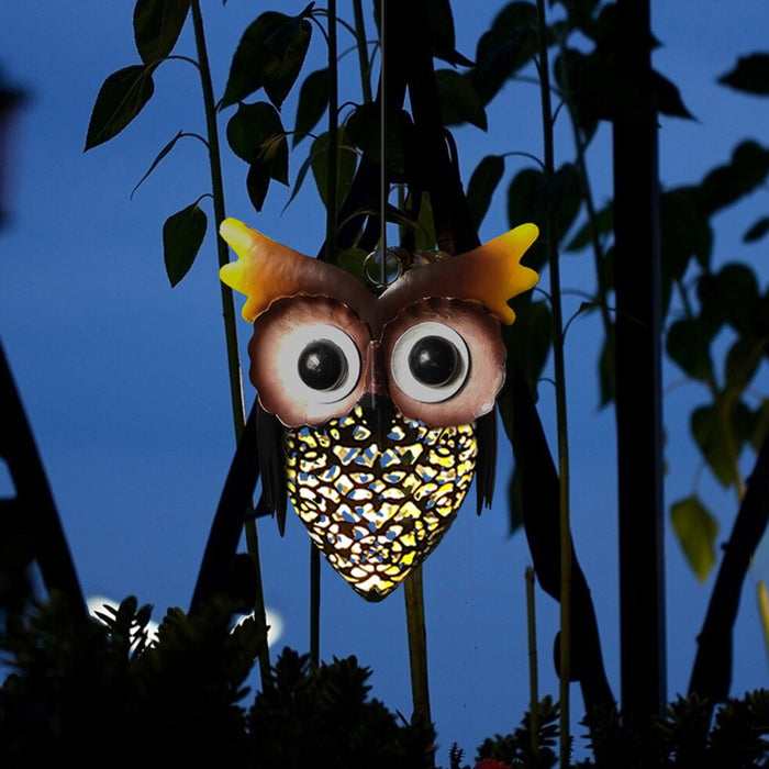 Solar Powered Rustic Decorative Outdoor LED Owl Lamp