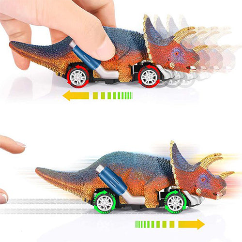 Pull Back Dinosaur Toys Race Car Set 6 Pack