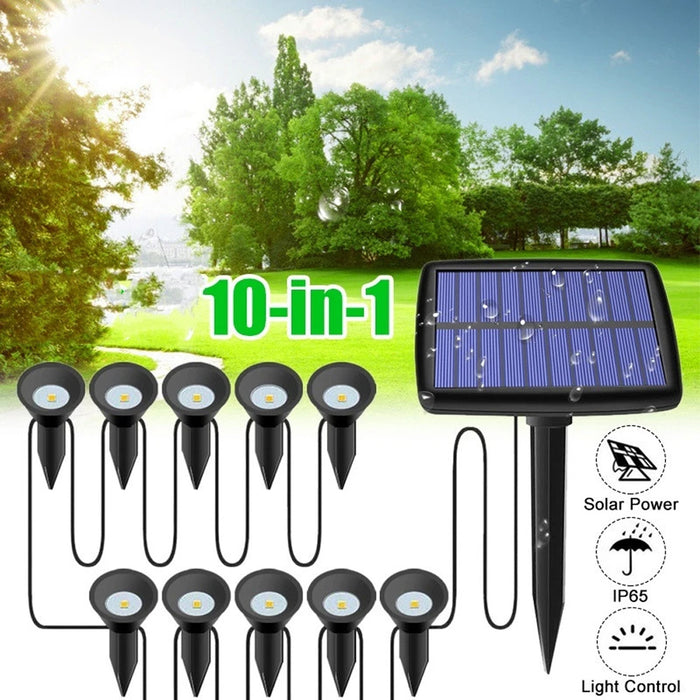 10 pcs Solar Powered Outdoor Spot Light Landscape Light Lamp