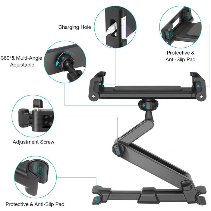 Universal Adjustable Angle Car Headrest Mobile Phone and Device Holder