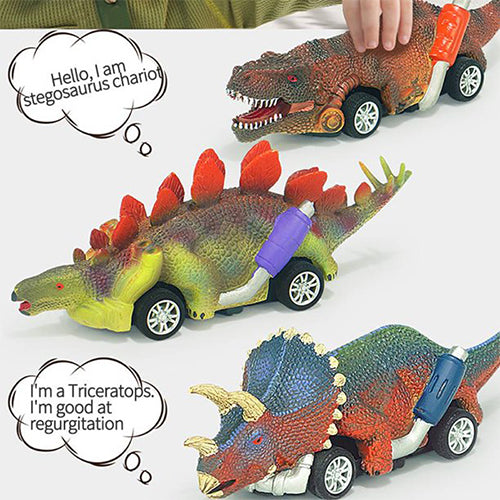 Pull Back Dinosaur Toys Race Car Set 6 Pack