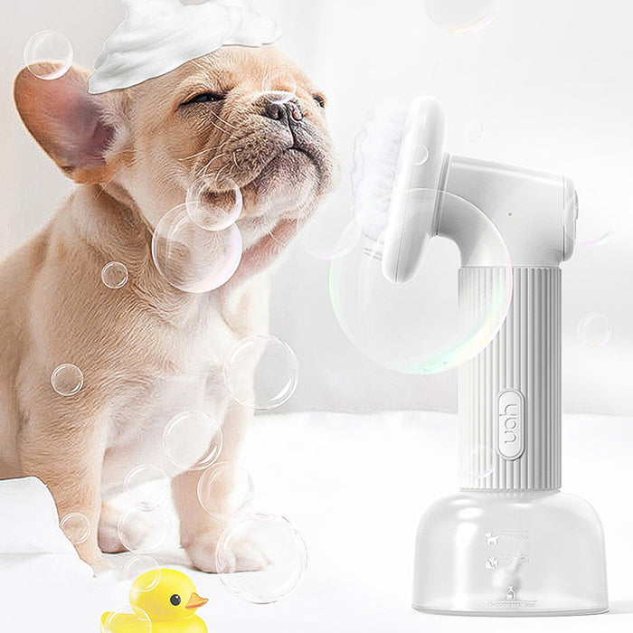 Automatic Foaming Silicone Bristles Pet Bathing Brush- USB Charging