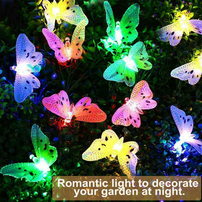 Fiber Optics Butterfly String Lights 12 LED Outdoor Decoration Lights