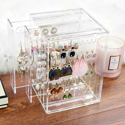 Acrylic Earring Display Storage Box - Holds 111 Pairs