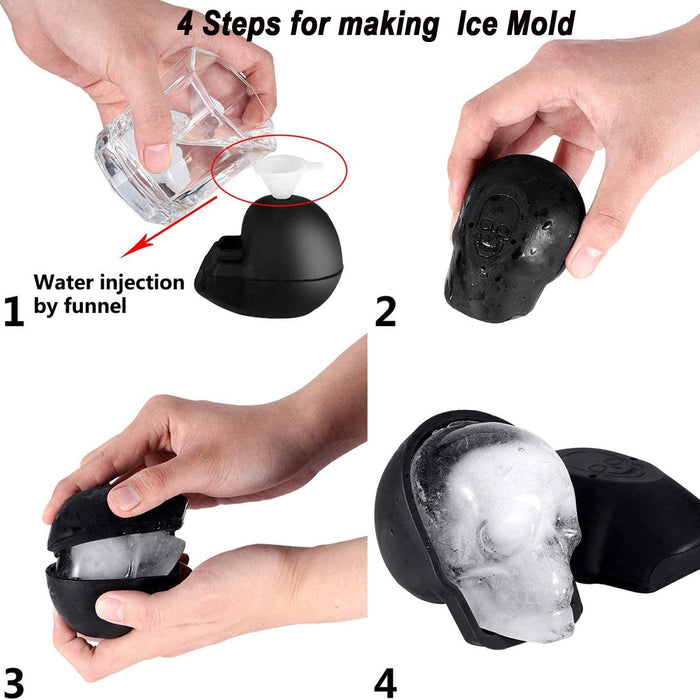 Large 3 D Silicone Skull Ice Mold