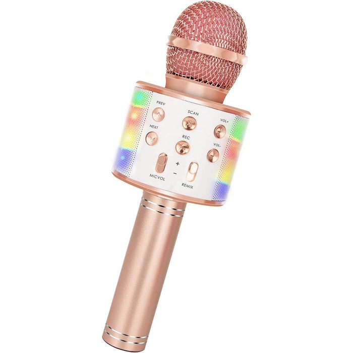 Karaoke Microphone with Bluetooth & LED Lights