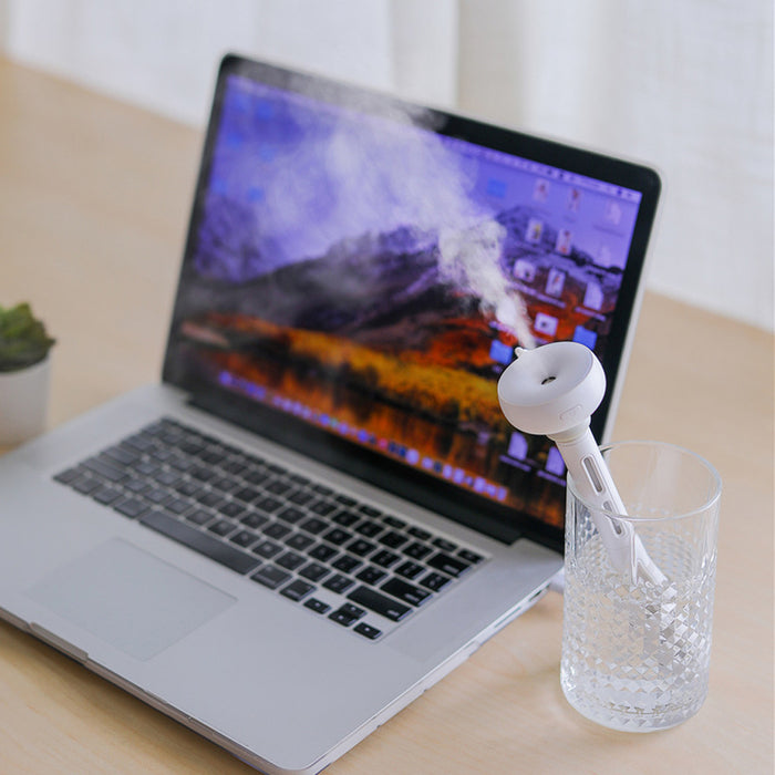 USB Plugged-in Cool Mist Humidifier with LED Light