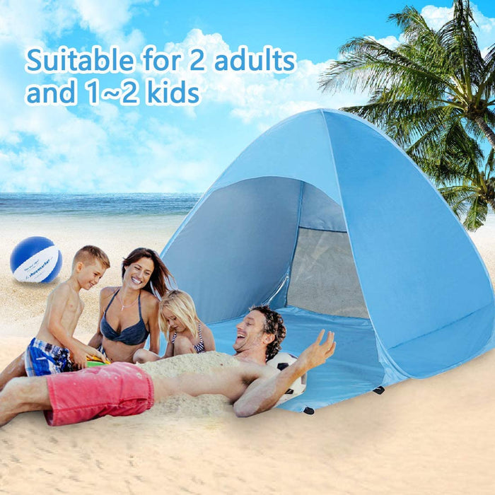 Instant Easy Pop Up Beach Tent Sun Shelter Blue