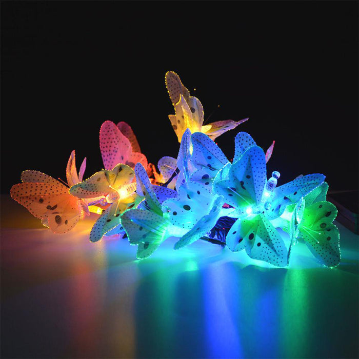 Fiber Optics Butterfly String Lights 12 LED Outdoor Decoration Lights