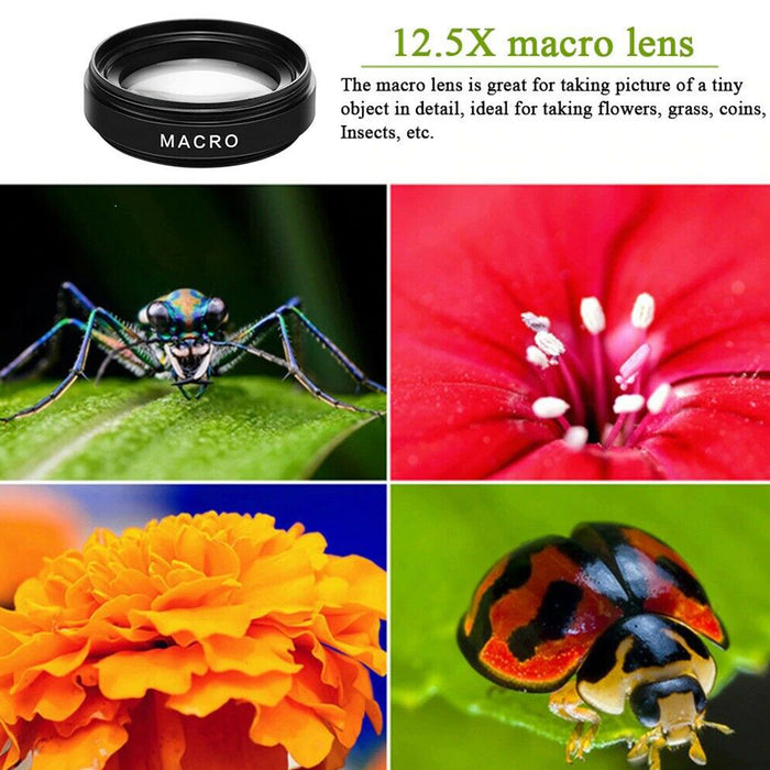 Universal 2-in-1 Wide Angle and Macro Lens Mobile Phone Clip HD Camera Lens