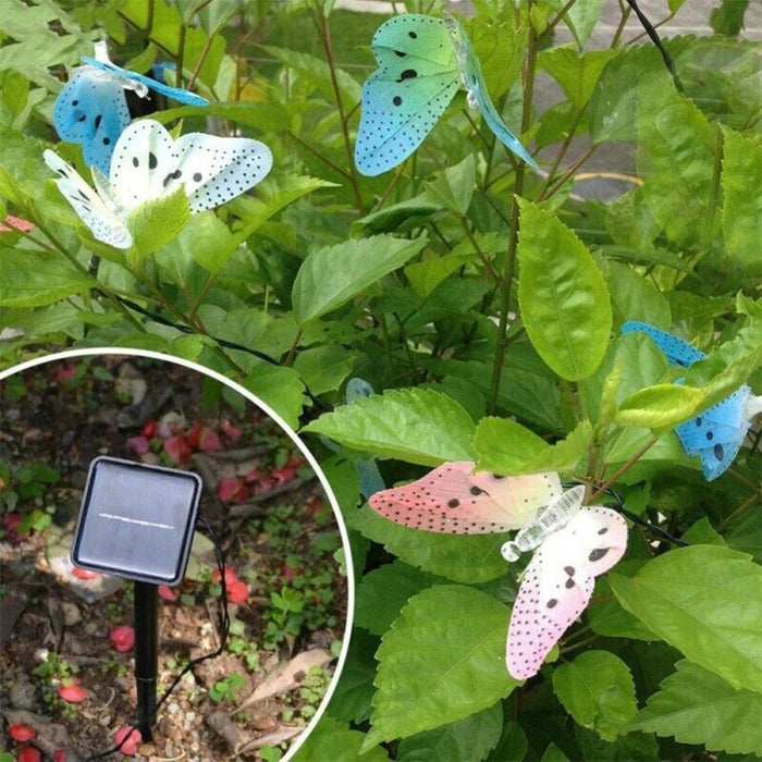 Fiber Optics Butterfly String Lights 12 LED Outdoor Decoration Lights