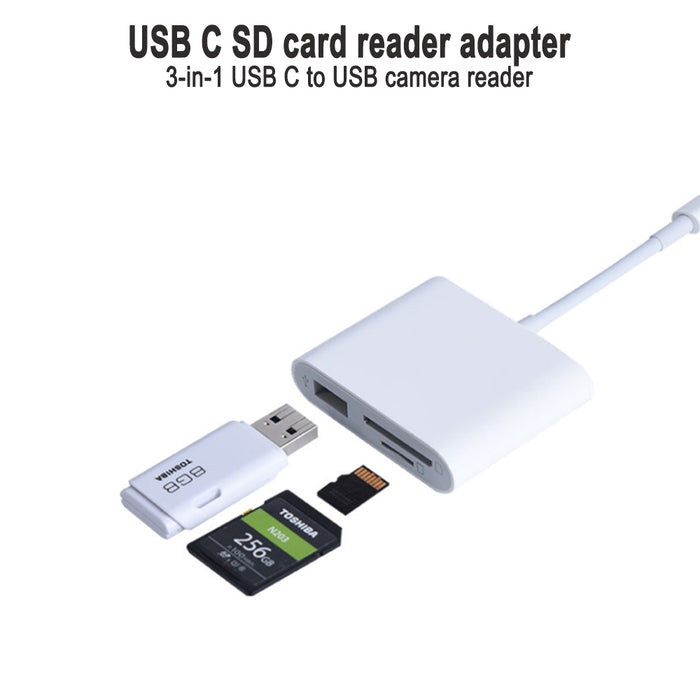 3-in-1 Type C Multi-Function Card Reader and Adapter