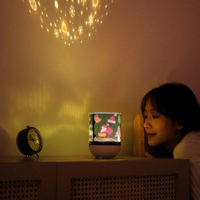 USB Rechargeable Rotating Night Lamp and Wireless Speaker