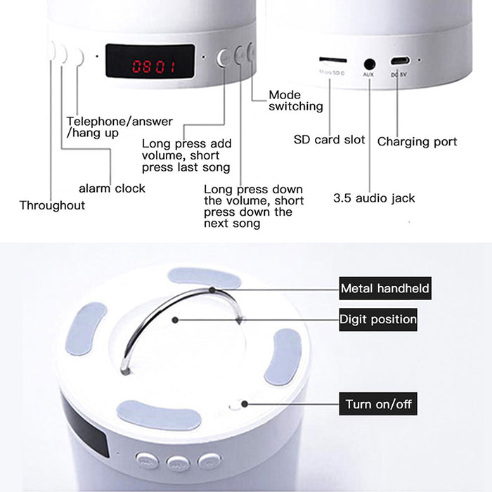 USB Rechargeable Touch Control LED Light and BT Speaker