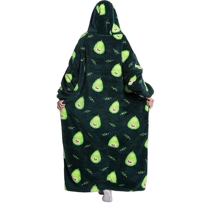 Adult Oversized Wearable Blanket Hoodie-Avocado
