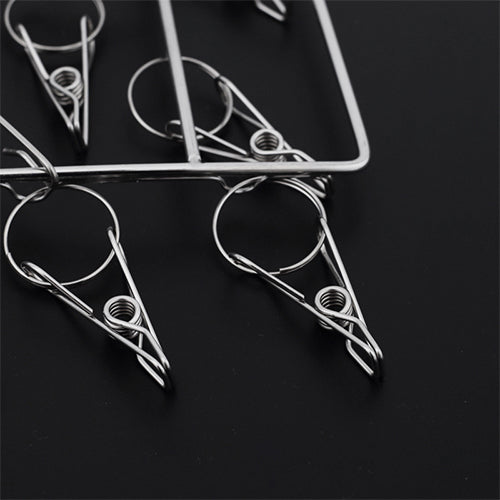 Stainless Steel Clothes Hanger with 36 Clips - 2 Pack