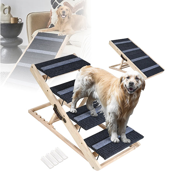 2-in-1 Adjustable Pet Ramp and Dog Stairs