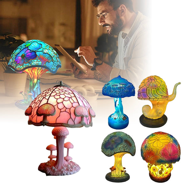 Colourful Mushroom-Shaped Bohemian Table Lamp
