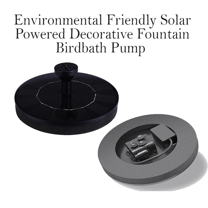 Environmental Friendly Solar Powered Decorative Fountain Birdbath Pump