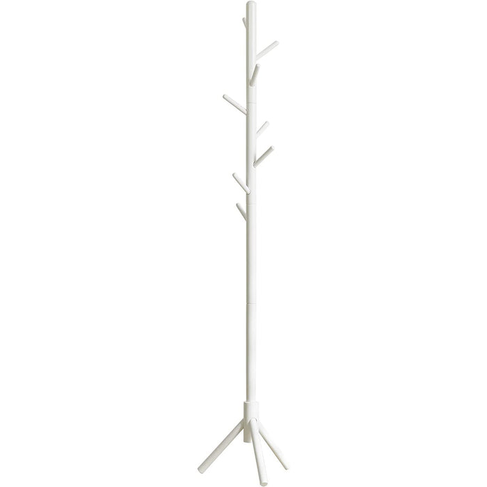 6 Hooks Wooden Tree Coat Rack Hanger Stand White