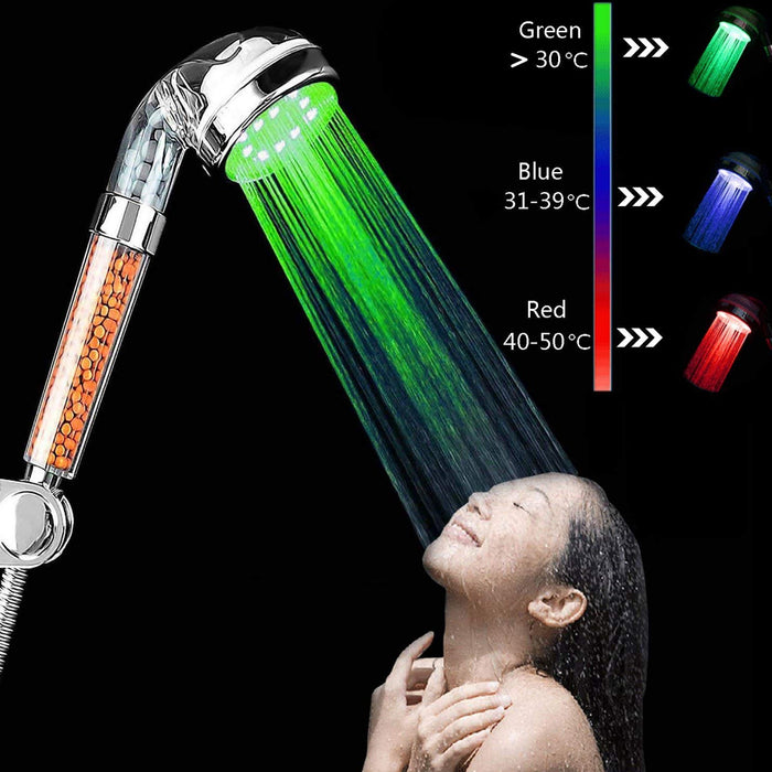 Color Changing Luminous High Pressure Shower Head