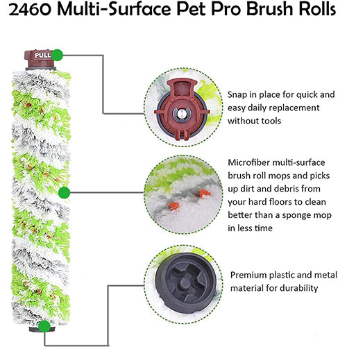 2460 Multi Surface Pet Pro Brush Rolls With Filter For Bissell