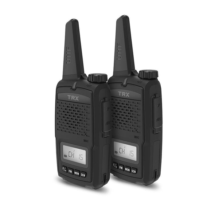 TRX 2W UHF CB Black 2 Pack w Li-ion Battery and Case