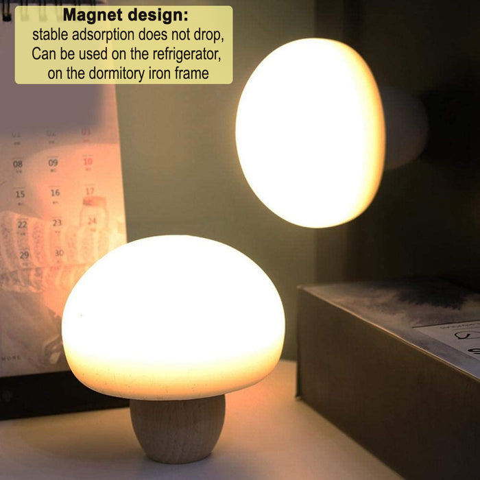 3 Step Dimming Portable Mushroom LED Night Lamp- USB Charging