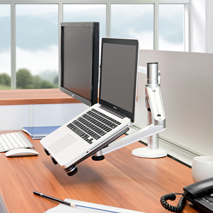 2 in 1 Dual Monitor & Laptop Adjustable Desk Mount