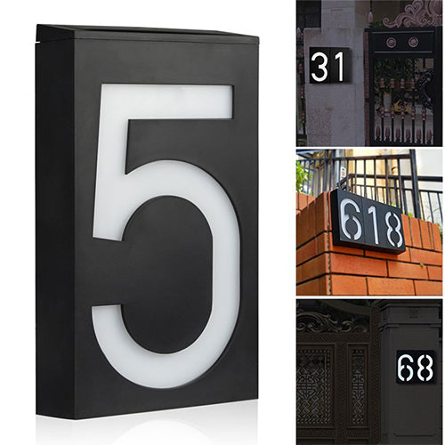 Led Outdoor Solar House Number Light Sign 5