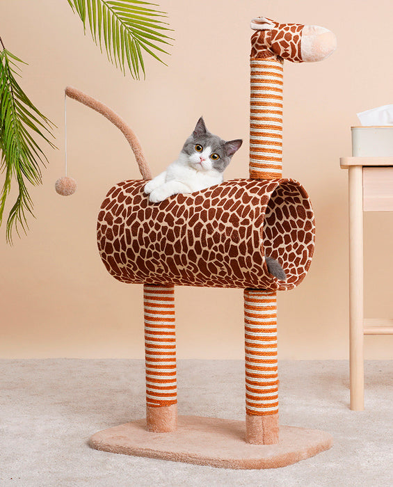 Cat Tree Tunnel Play Tree House Giraffe