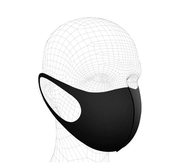 2 Pack Adult Reusable Fabric Face Masks Black