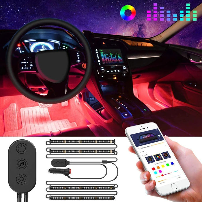 12 LED RGB Car Interior Light Strip