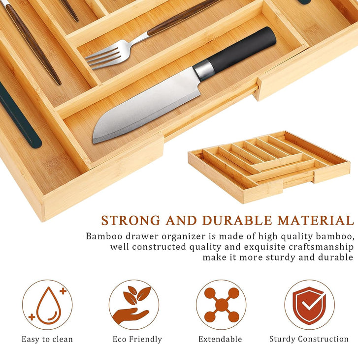 Bamboo Expandable Drawer Organizer