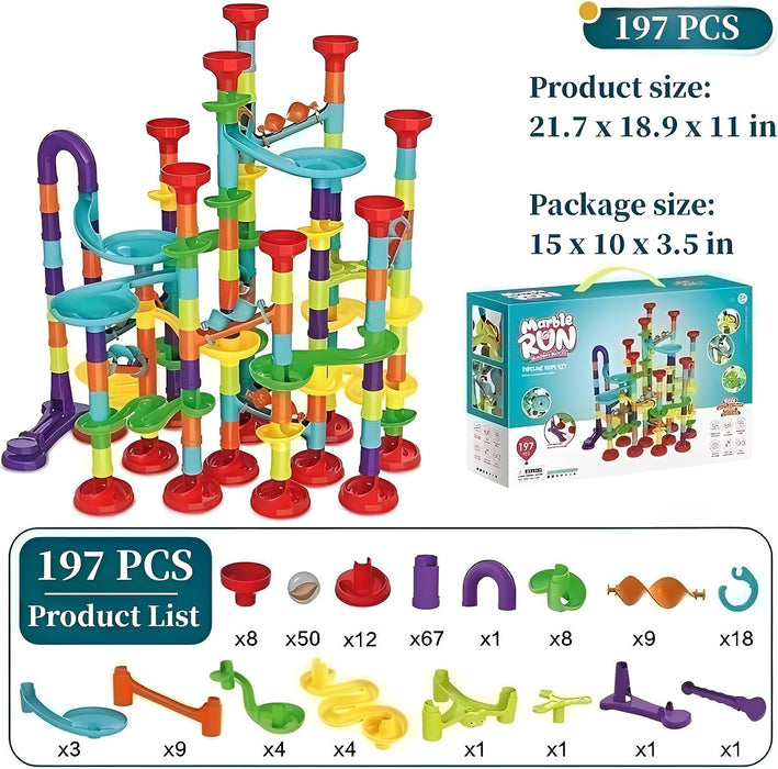 DIY Marble Run Race Set - 197 Pieces